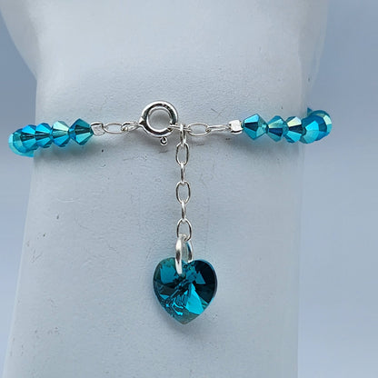 Pulsera Cristal Swarovski Elements Dije Corazon 4mm Todos Los Colores