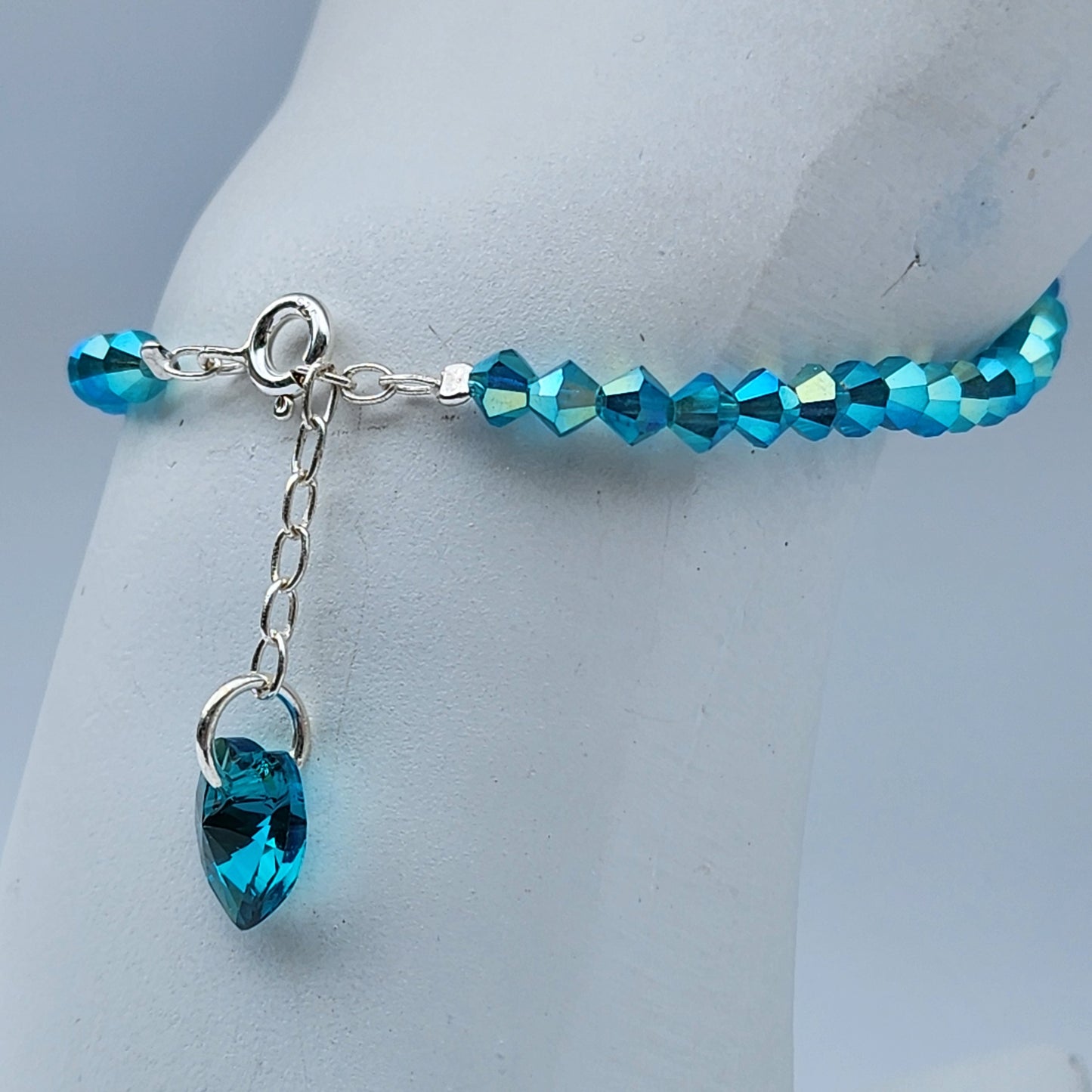Pulsera Cristal Swarovski Elements Dije Corazon 4mm Todos Los Colores