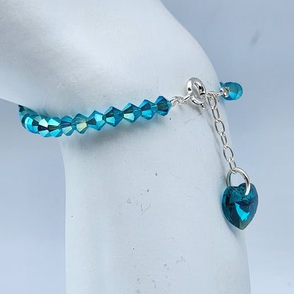Pulsera Cristal Swarovski Elements Dije Corazon 4mm Todos Los Colores