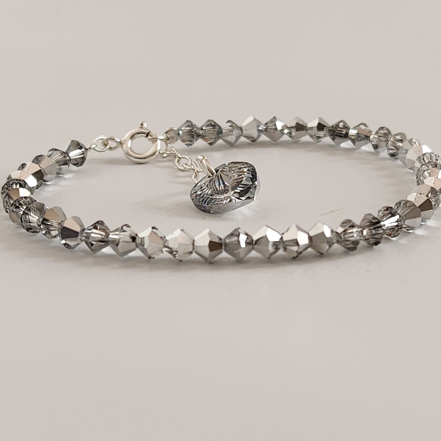 Pulsera Cristal Swarovski Elements Dije Corazon 4mm Todos Los Colores