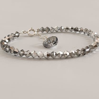 Pulsera Cristal Swarovski Elements Dije Corazon 4mm Todos Los Colores