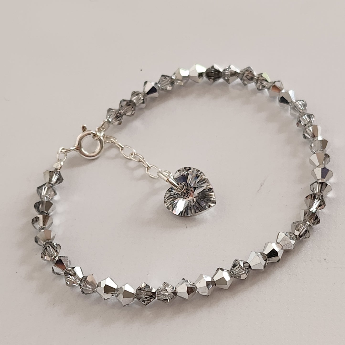 Pulsera Cristal Swarovski Elements Dije Corazon 4mm Todos Los Colores