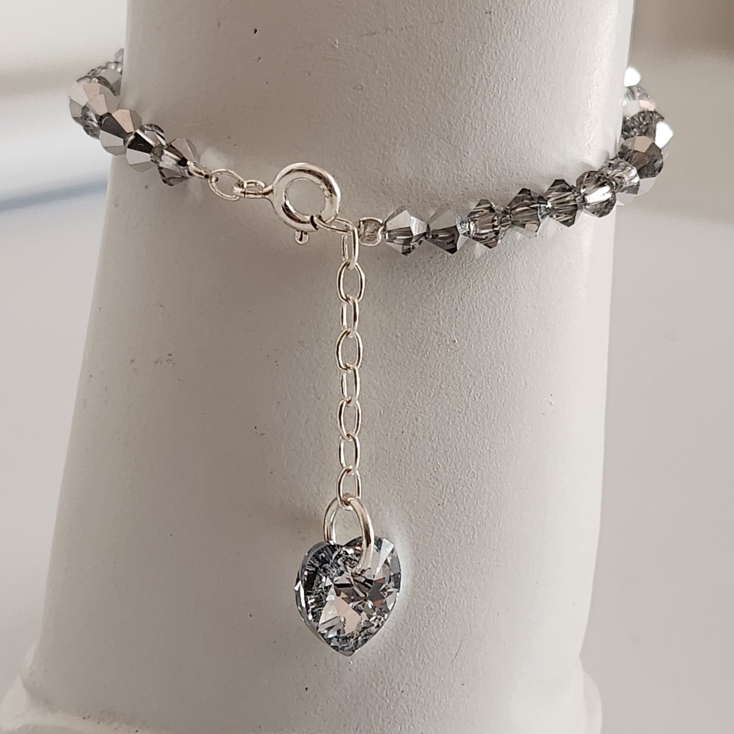 Pulsera Cristal Swarovski Elements Dije Corazon 4mm Todos Los Colores
