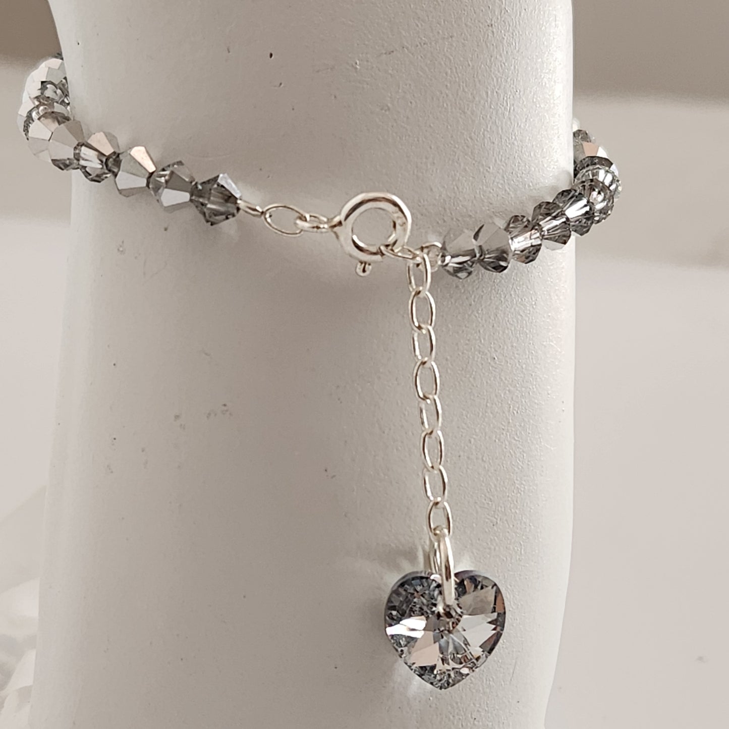 Pulsera Cristal Swarovski Elements Dije Corazon 4mm Todos Los Colores