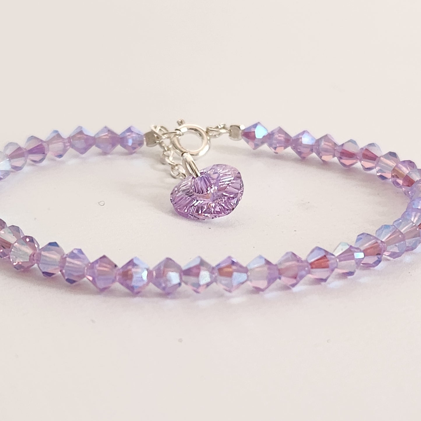 Pulsera Cristal Swarovski Elements Dije Corazon 4mm Todos Los Colores