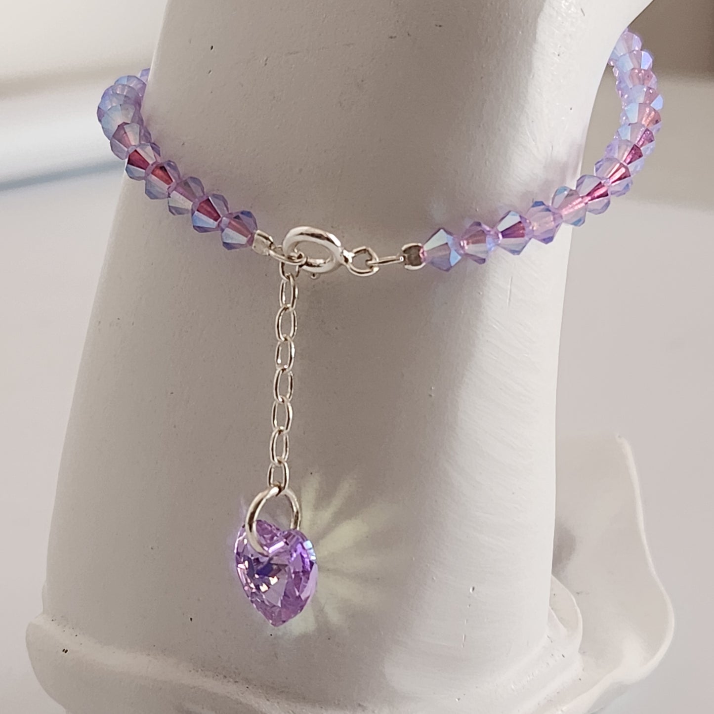 Pulsera Cristal Swarovski Elements Dije Corazon 4mm Todos Los Colores