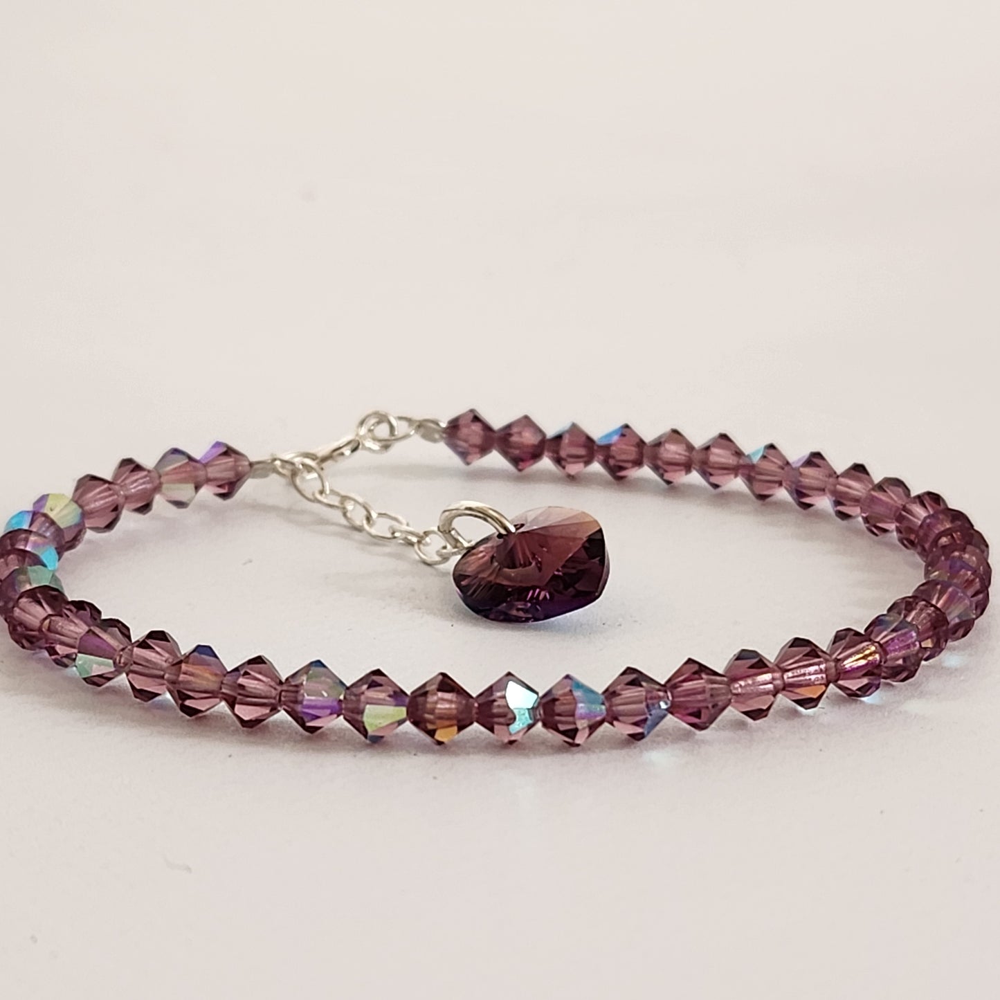 Pulsera Cristal Swarovski Elements Dije Corazon 4mm Todos Los Colores
