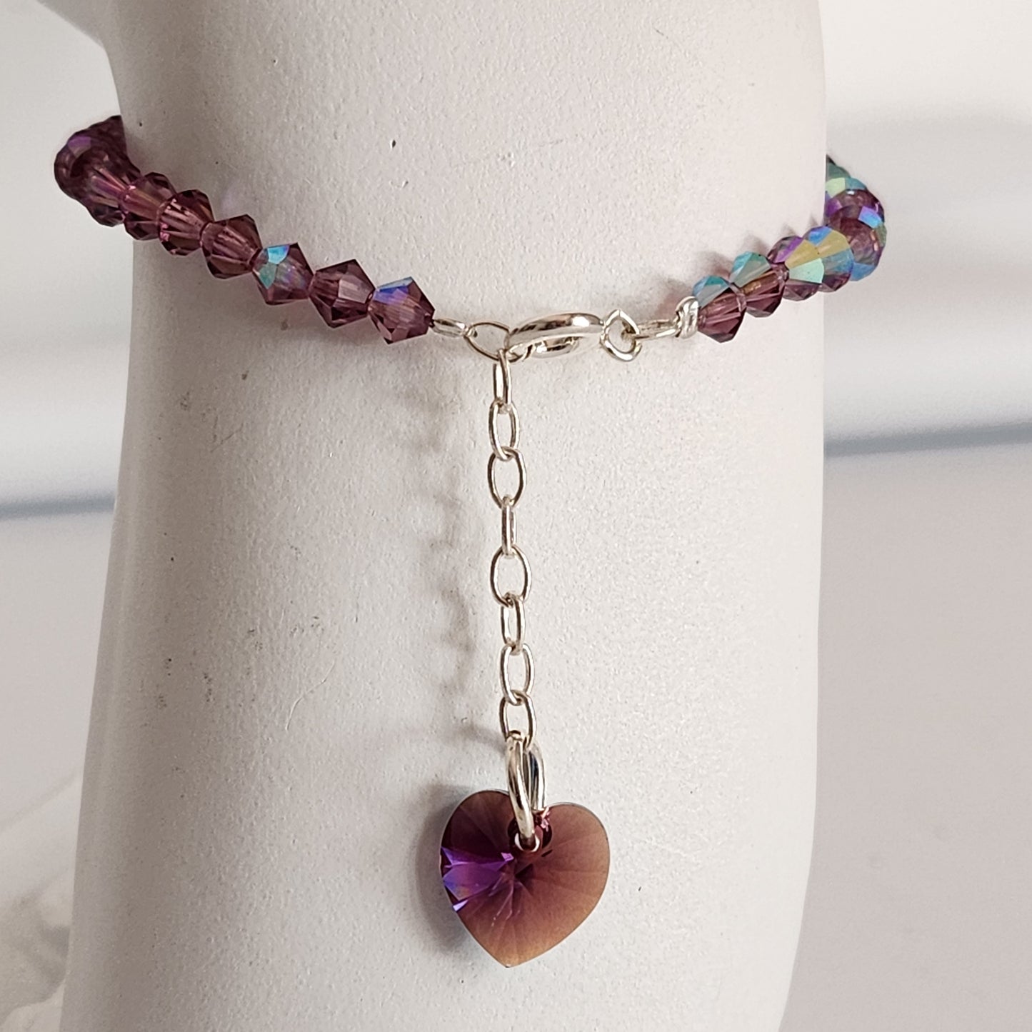 Pulsera Cristal Swarovski Elements Dije Corazon 4mm Todos Los Colores
