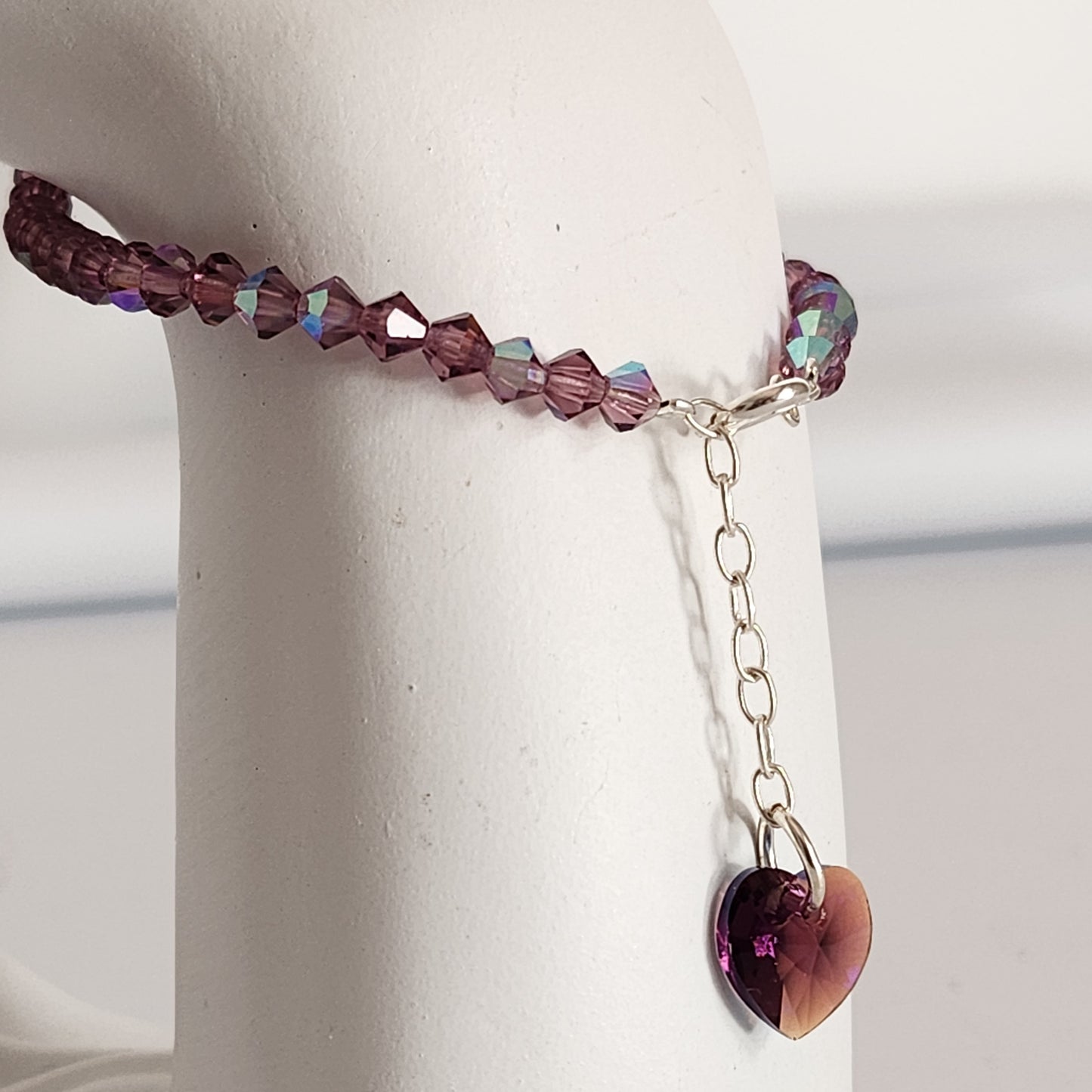 Pulsera Cristal Swarovski Elements Dije Corazon 4mm Todos Los Colores