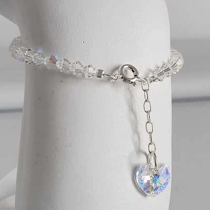 Pulsera Cristal Swarovski Elements Dije Corazon 4mm Todos Los Colores