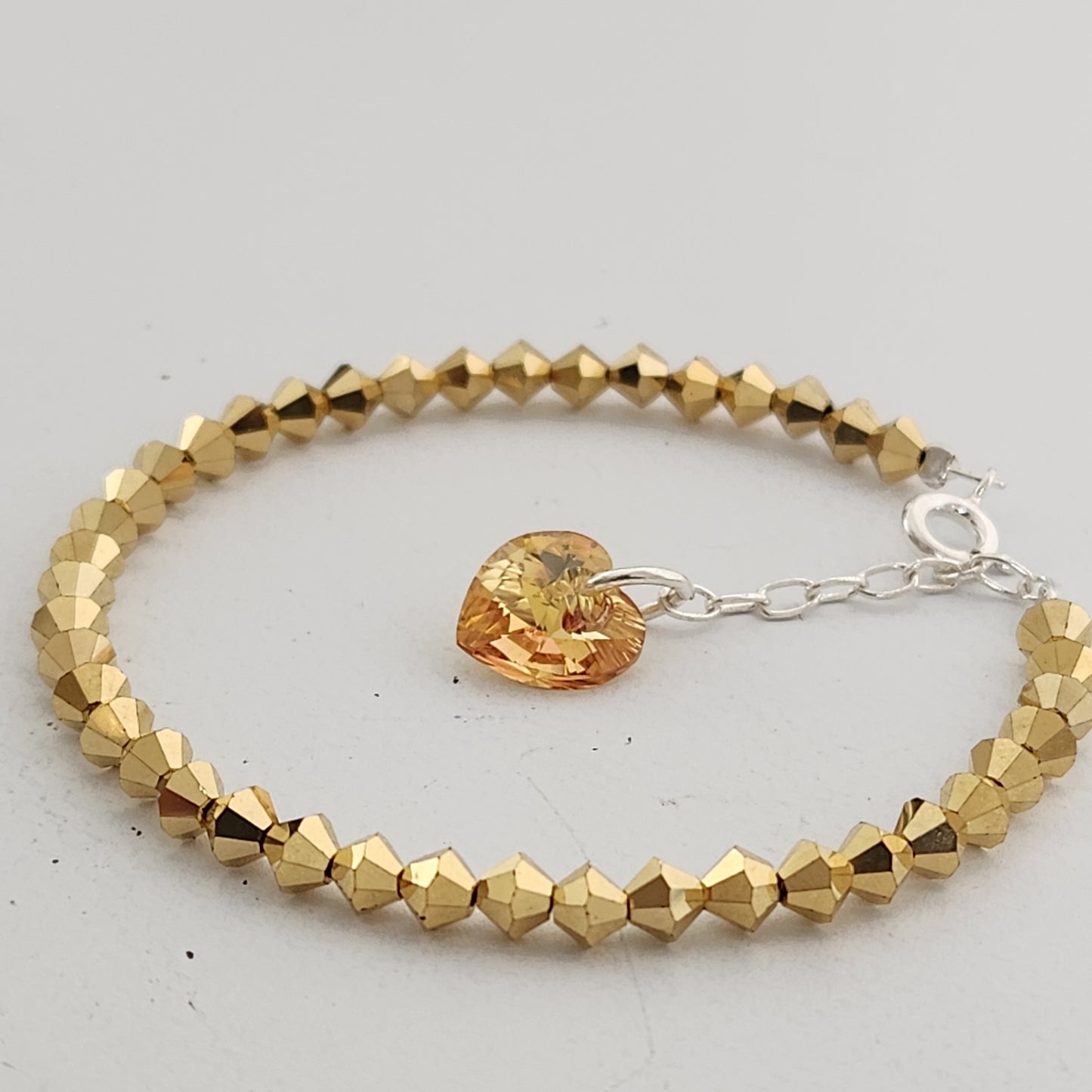 Pulsera Cristal Swarovski Elements Dije Corazon 4mm Todos Los Colores