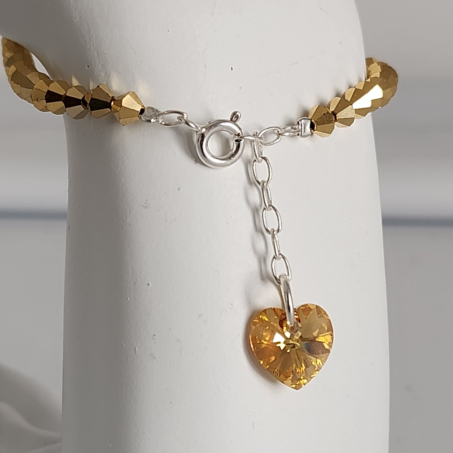 Pulsera Cristal Swarovski Elements Dije Corazon 4mm Todos Los Colores