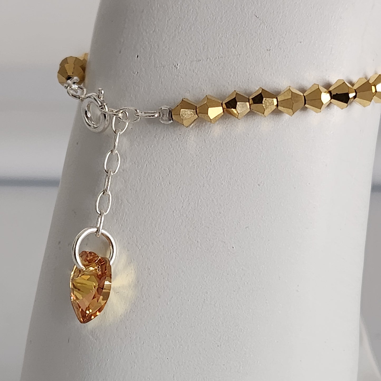 Pulsera Cristal Swarovski Elements Dije Corazon 4mm Todos Los Colores