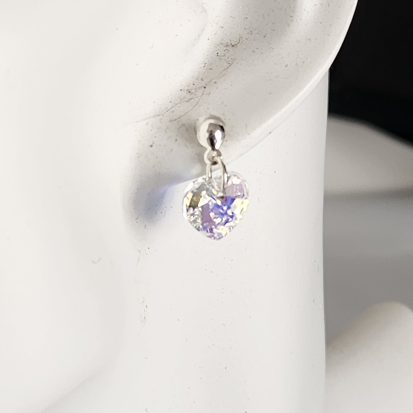 Conjunto Aros + Corazón 10mm Cristal Swarovski Elements Plata 925