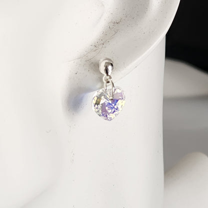 Conjunto Aros + Corazón 10mm Cristal Swarovski Elements Plata 925