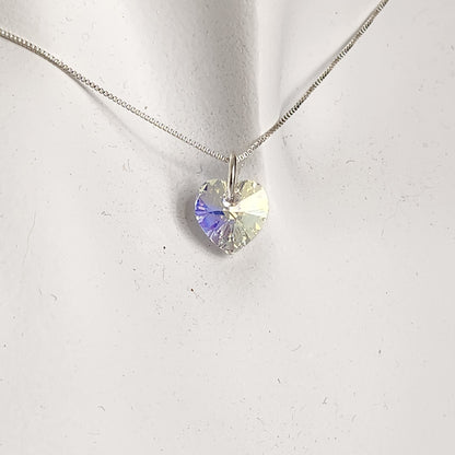 Conjunto Aros + Corazón 10mm Cristal Swarovski Elements Plata 925