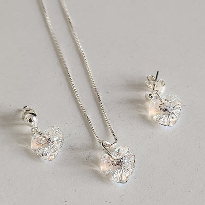 Conjunto Aros + Corazón 10mm Cristal Swarovski Elements Plata 925