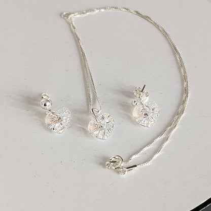 Conjunto Aros + Corazón 10mm Cristal Swarovski Elements Plata 925