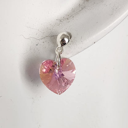 Conjunto Aros + Corazón 10mm Cristal Swarovski Elements Plata 925