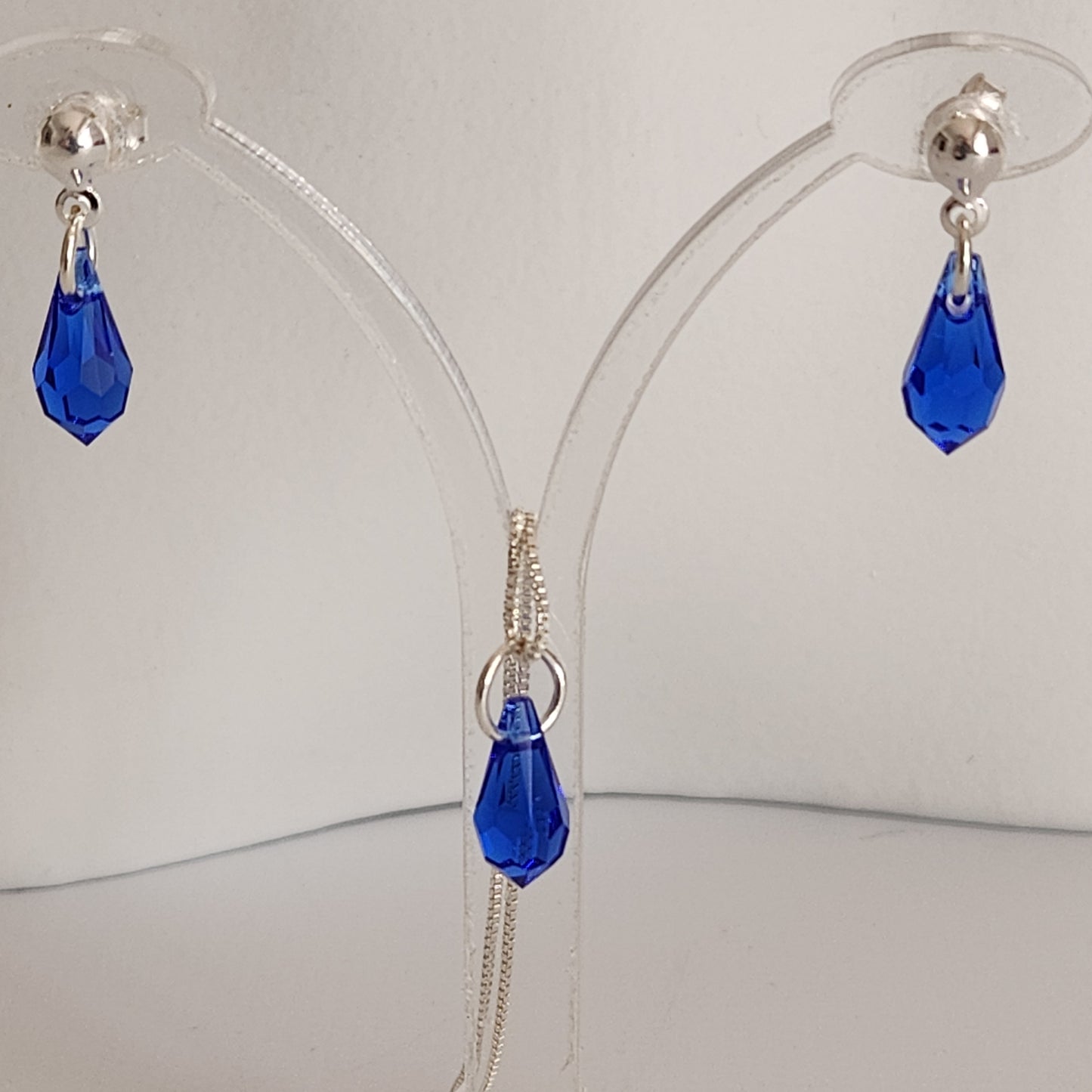 Collar Aros Lagrima Cristal Swarovski Elements Aurorar Plata 925