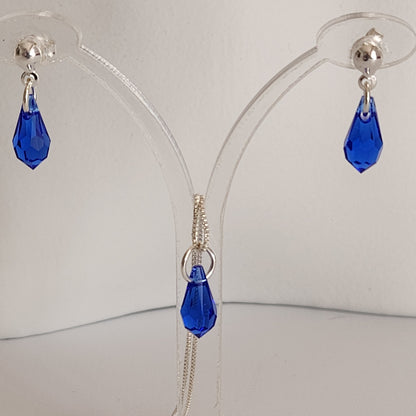 Collar Aros Lagrima Cristal Swarovski Elements Aurorar Plata 925