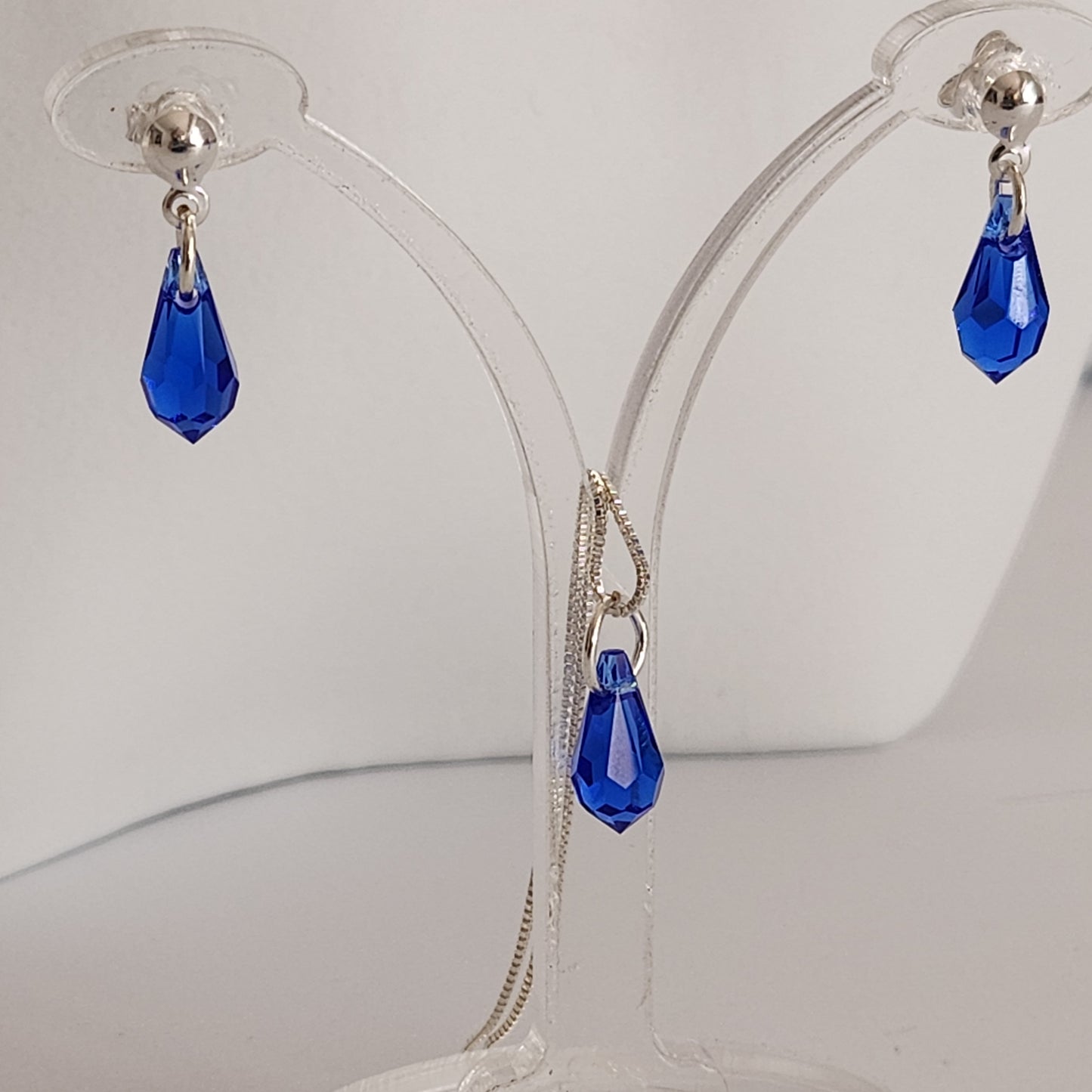 Collar Aros Lagrima Cristal Swarovski Elements Aurorar Plata 925