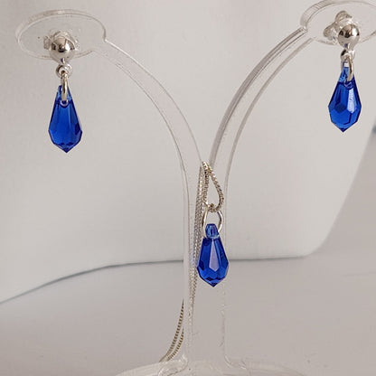 Collar Aros Lagrima Cristal Swarovski Elements Aurorar Plata 925