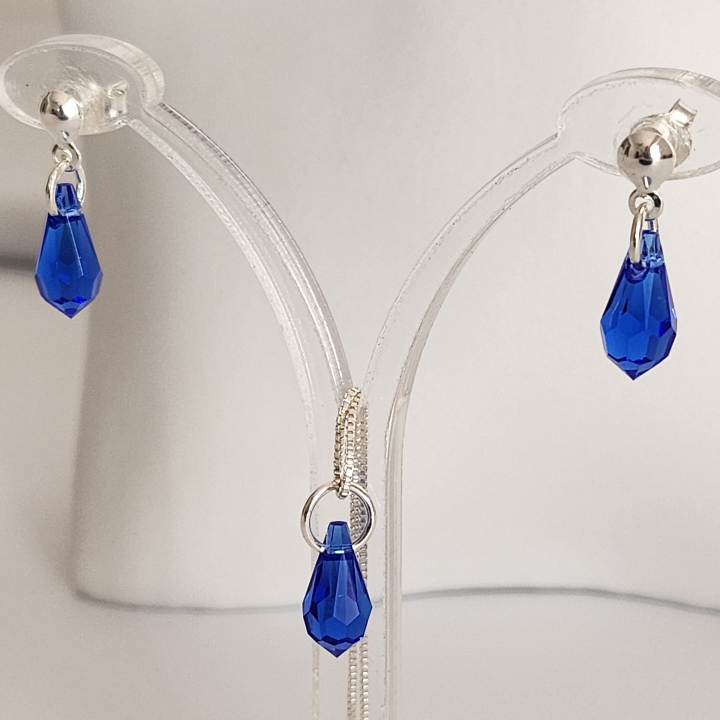 Collar Aros Lagrima Cristal Swarovski Elements Aurorar Plata 925