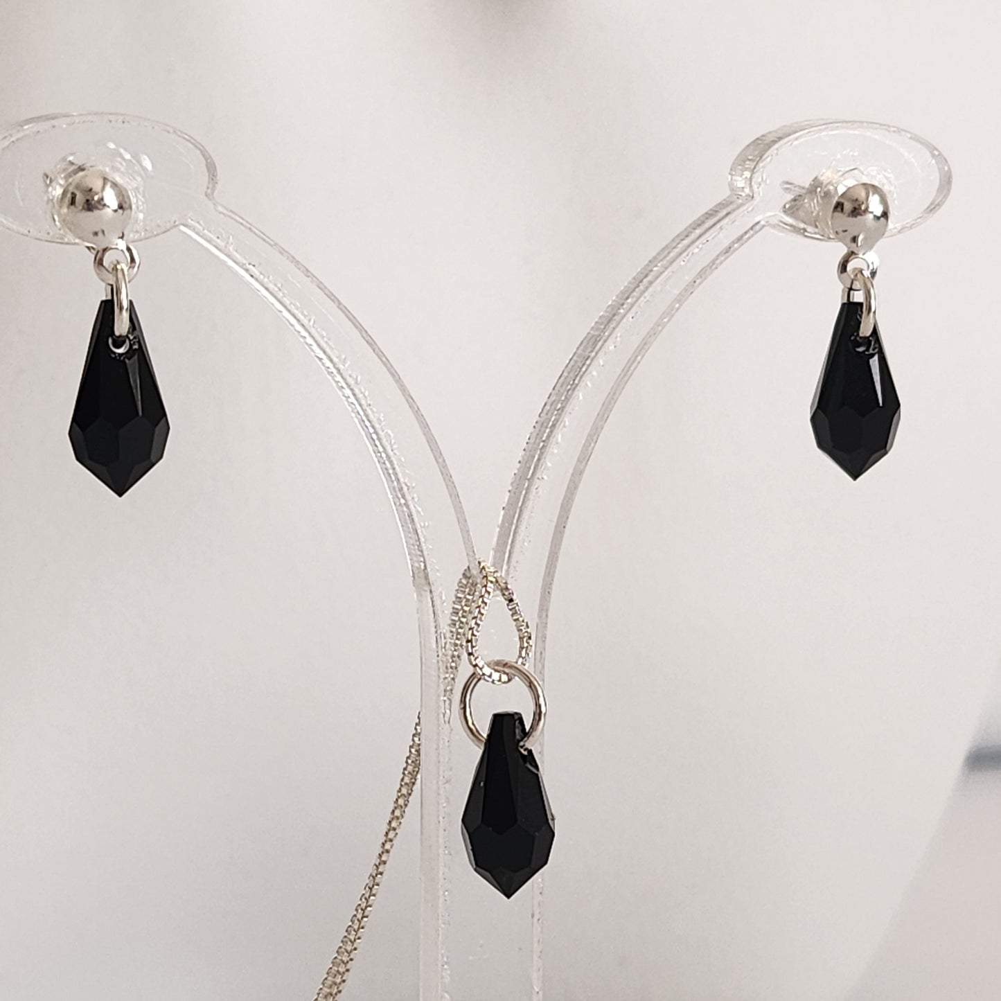 Collar Aros Lagrima Cristal Swarovski Elements Aurorar Plata 925