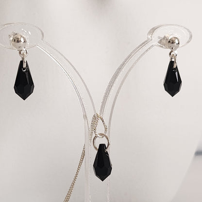 Collar Aros Lagrima Cristal Swarovski Elements Aurorar Plata 925
