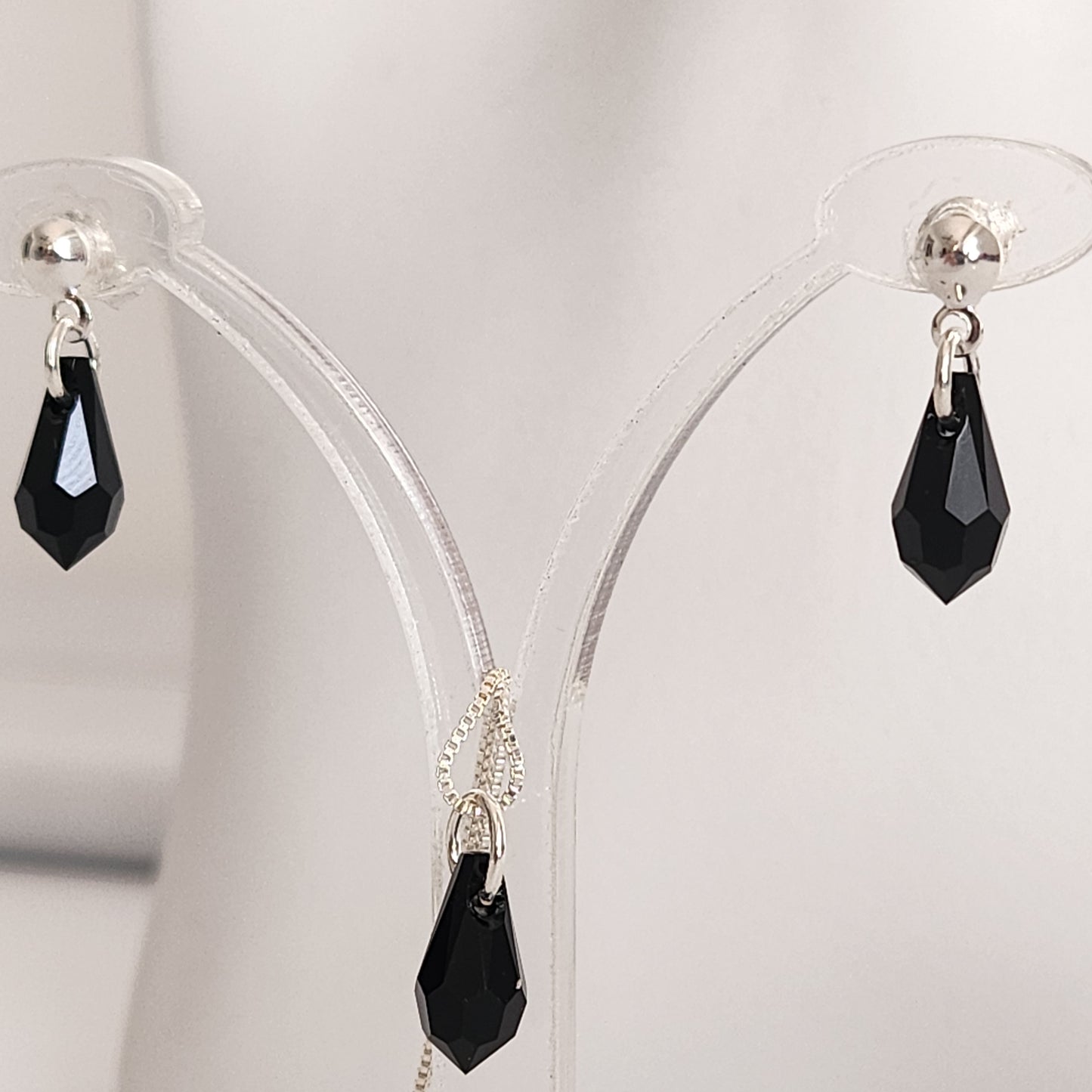 Collar Aros Lagrima Cristal Swarovski Elements Aurorar Plata 925