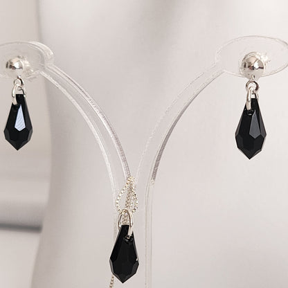 Collar Aros Lagrima Cristal Swarovski Elements Aurorar Plata 925