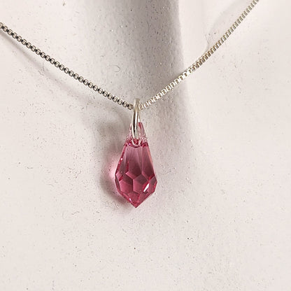 Collar Aros Lagrima Cristal Swarovski Elements Aurorar Plata 925