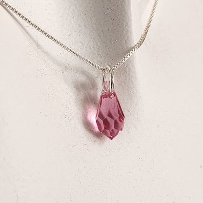 Collar Aros Lagrima Cristal Swarovski Elements Aurorar Plata 925