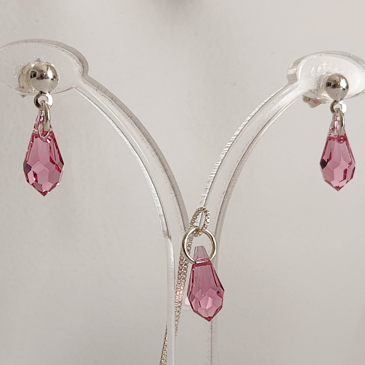 Collar Aros Lagrima Cristal Swarovski Elements Aurorar Plata 925