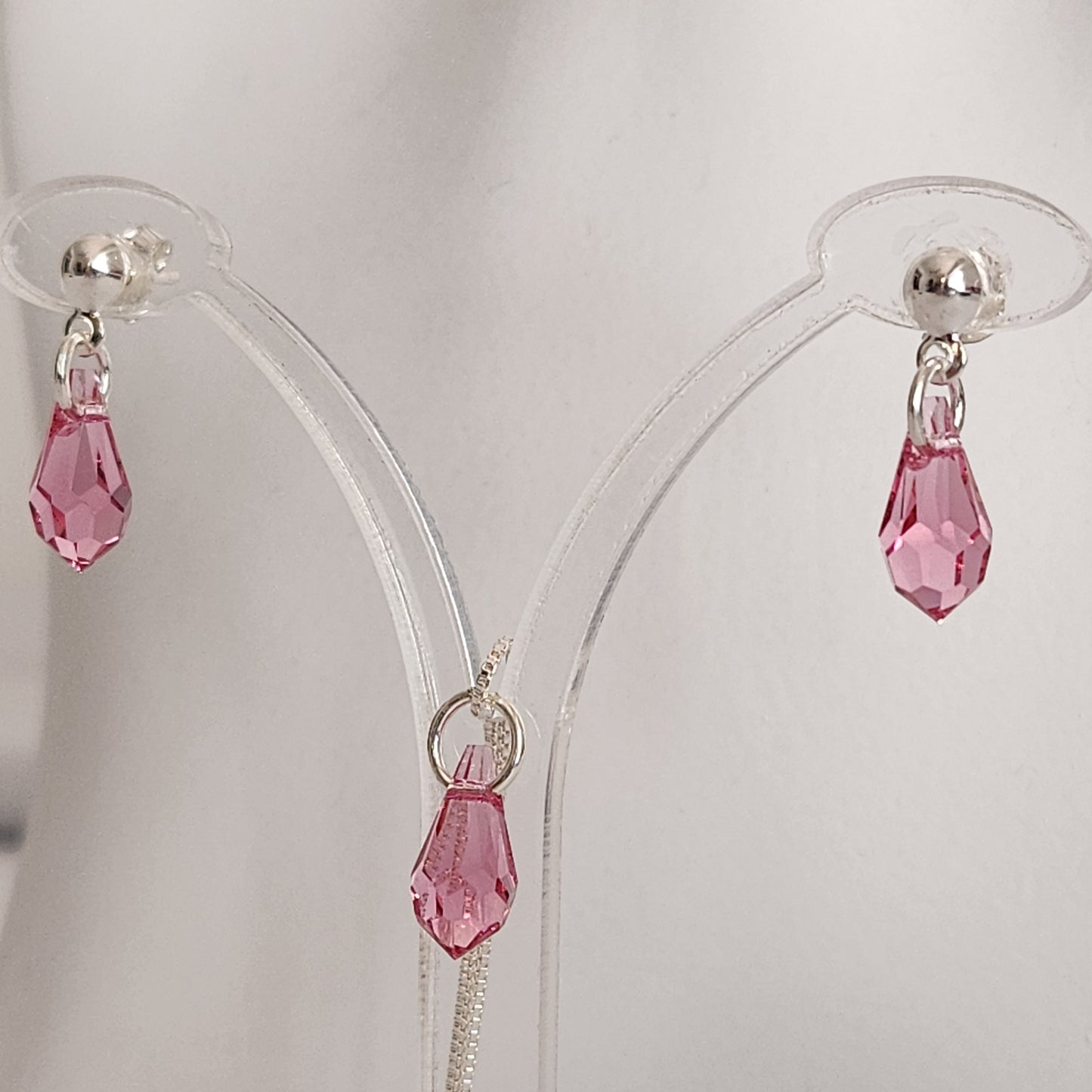 Collar Aros Lagrima Cristal Swarovski Elements Aurorar Plata 925