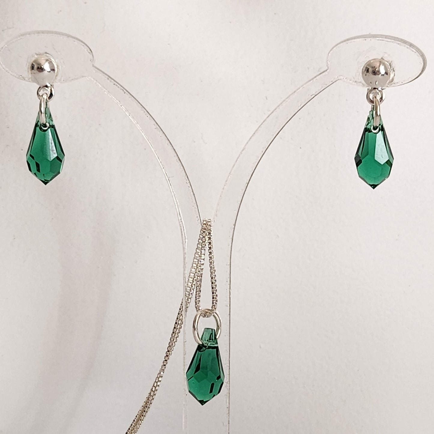 Collar Aros Lagrima Cristal Swarovski Elements Aurorar Plata 925