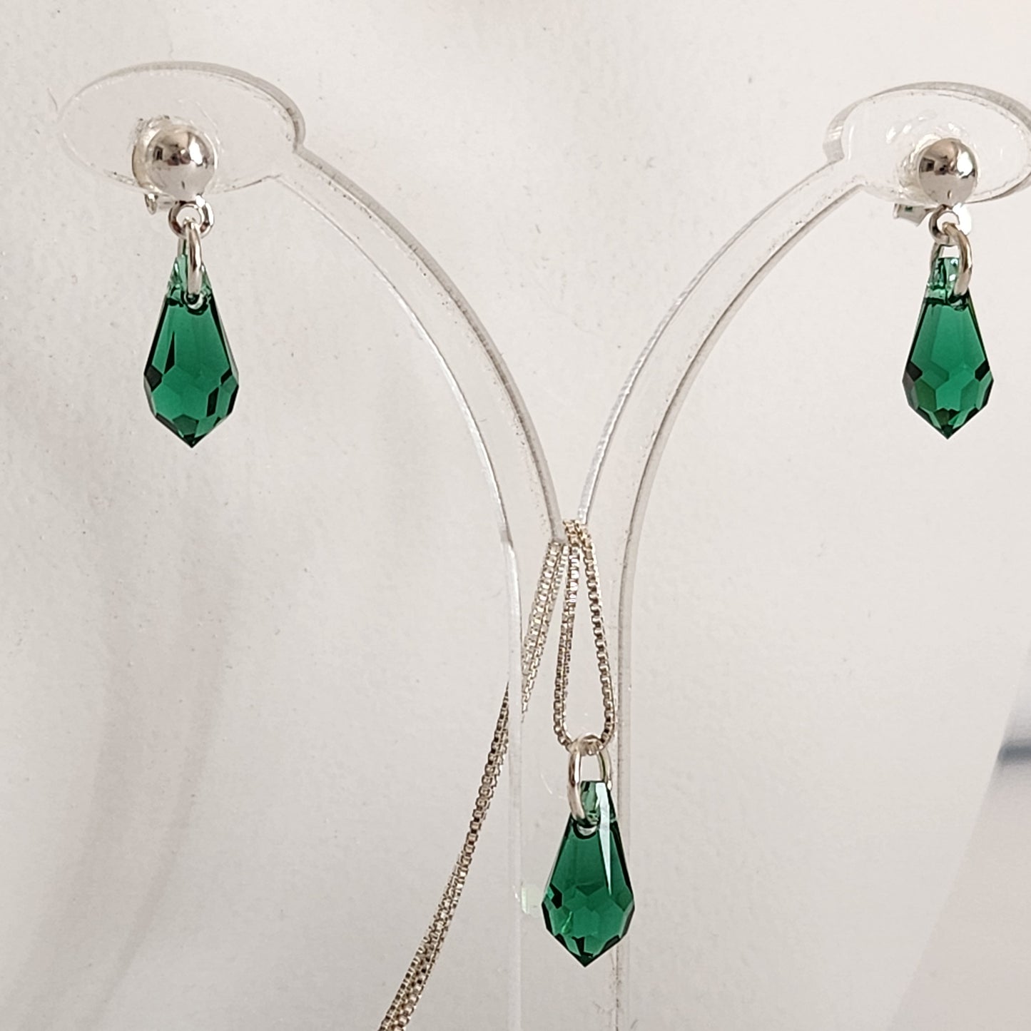 Collar Aros Lagrima Cristal Swarovski Elements Aurorar Plata 925