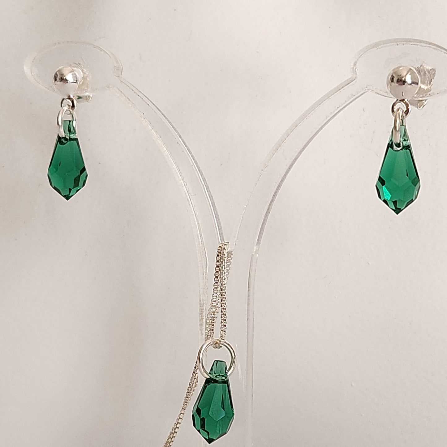 Collar Aros Lagrima Cristal Swarovski Elements Aurorar Plata 925