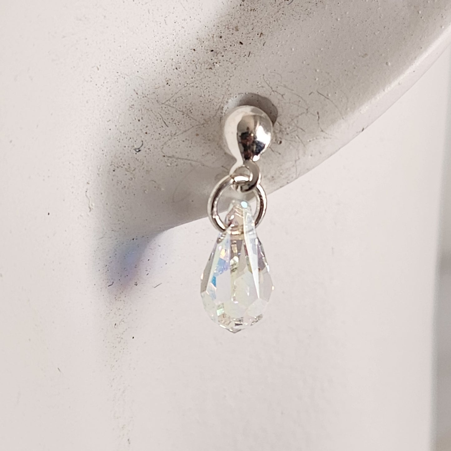Collar Aros Lagrima Cristal Swarovski Elements Aurorar Plata 925