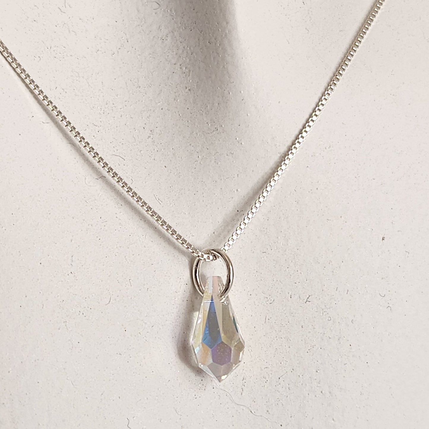 Collar Aros Lagrima Cristal Swarovski Elements Aurorar Plata 925