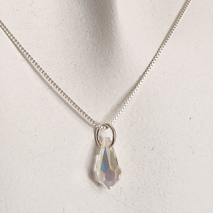Collar Aros Lagrima Cristal Swarovski Elements Aurorar Plata 925