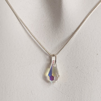 Collar Aros Lagrima Cristal Swarovski Elements Aurorar Plata 925