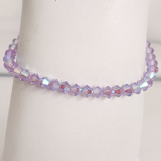 Pulsera ALMA Cristal Swarovski Elements Violet AB 2x 4mm Plata 925 con Dije