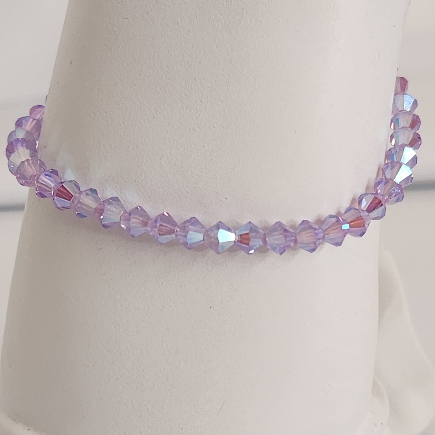 Pulsera ALMA Cristal Swarovski Elements Violet AB 2x 4mm Plata 925 con Dije