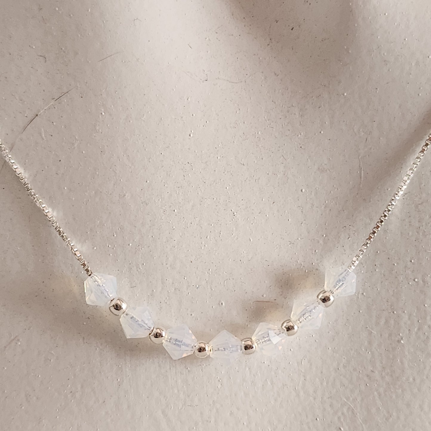 Collar Cadena Veneciana Cristal Swarovski Elements Plata 925 Varios Colores