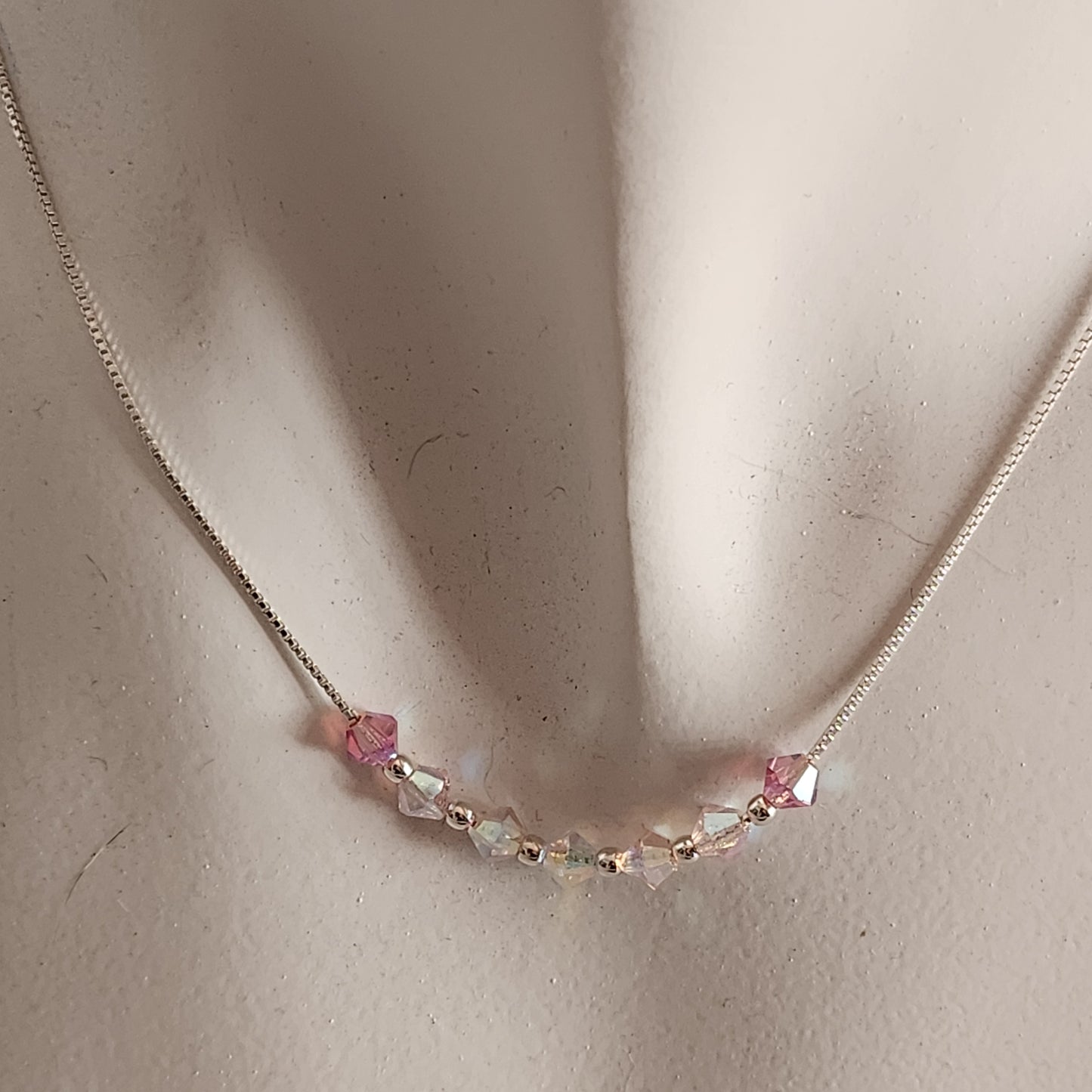 Collar Cadena Veneciana Cristal Swarovski Elements Plata 925 Varios Colores
