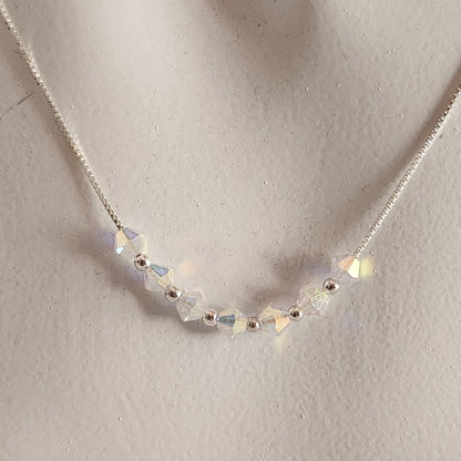 Collar Cadena Veneciana Cristal Swarovski Elements Plata 925 Varios Colores