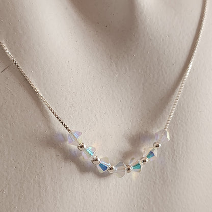 Collar Cadena Veneciana Cristal Swarovski Elements Plata 925 Varios Colores