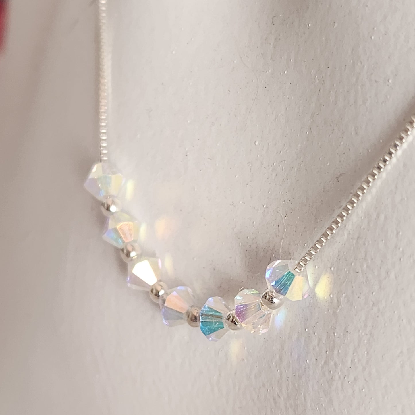 Collar Cadena Veneciana Cristal Swarovski Elements Plata 925 Varios Colores